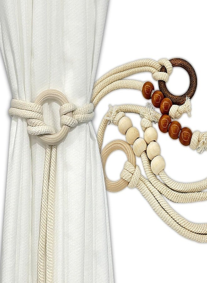 SUSOYAOCHEN 2 Pack Curtain Tiebacks Hand-Woven Decorative Curtain Holdbacks Rope with Outdoor Farmhouse Tie Backs for Curtains Home Office Hotel Decorative (Brown) - Image 5